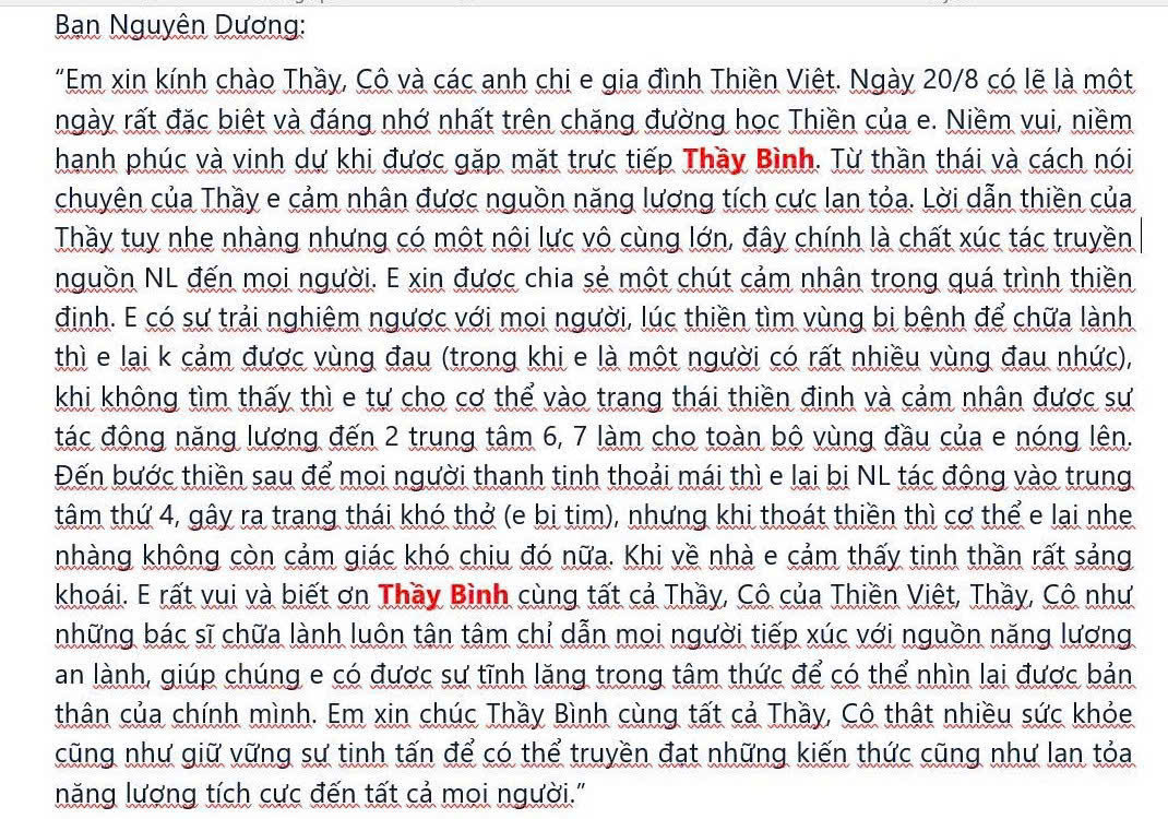 Feedback học viên 1